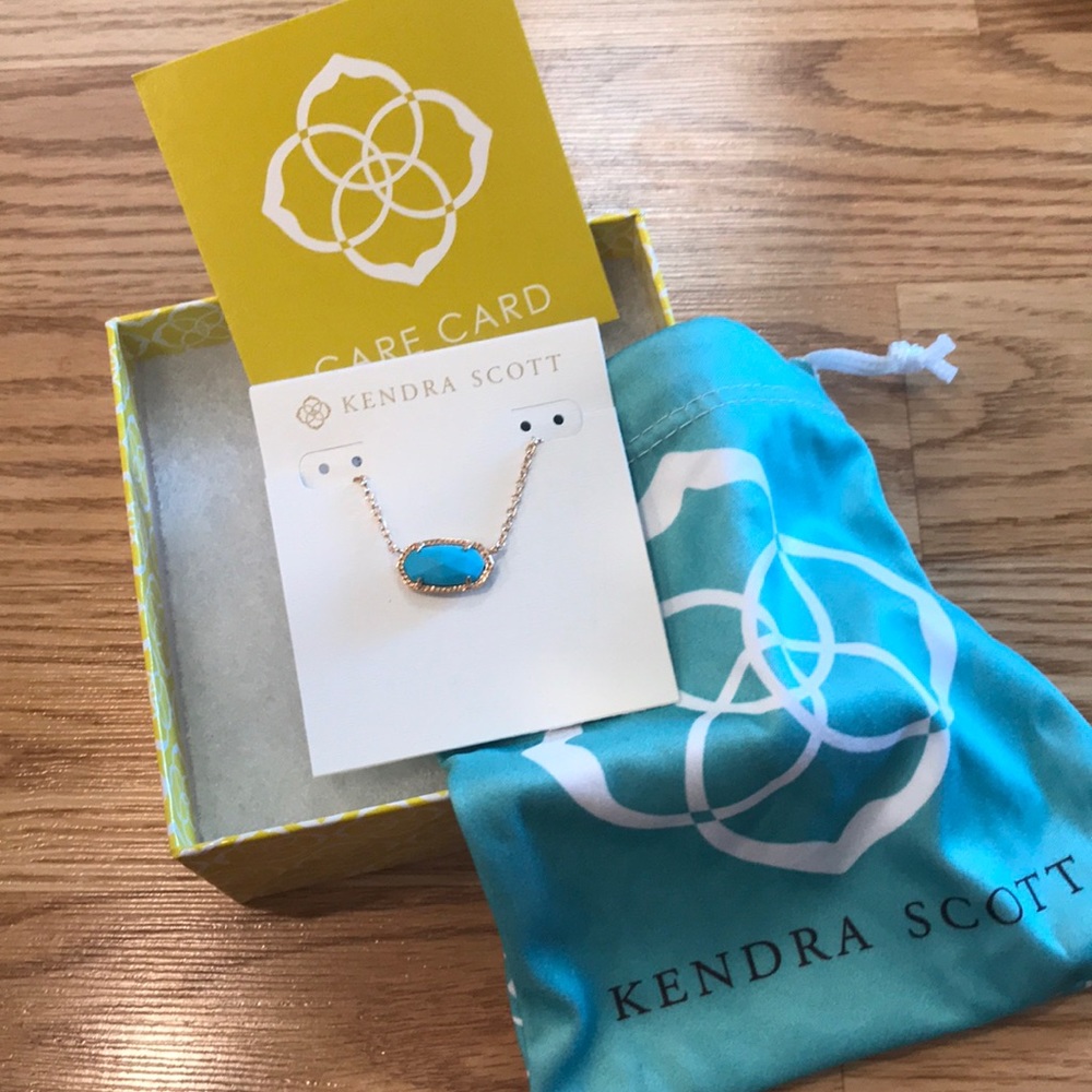 Kendra Scott turquoise Elsa gold necklace